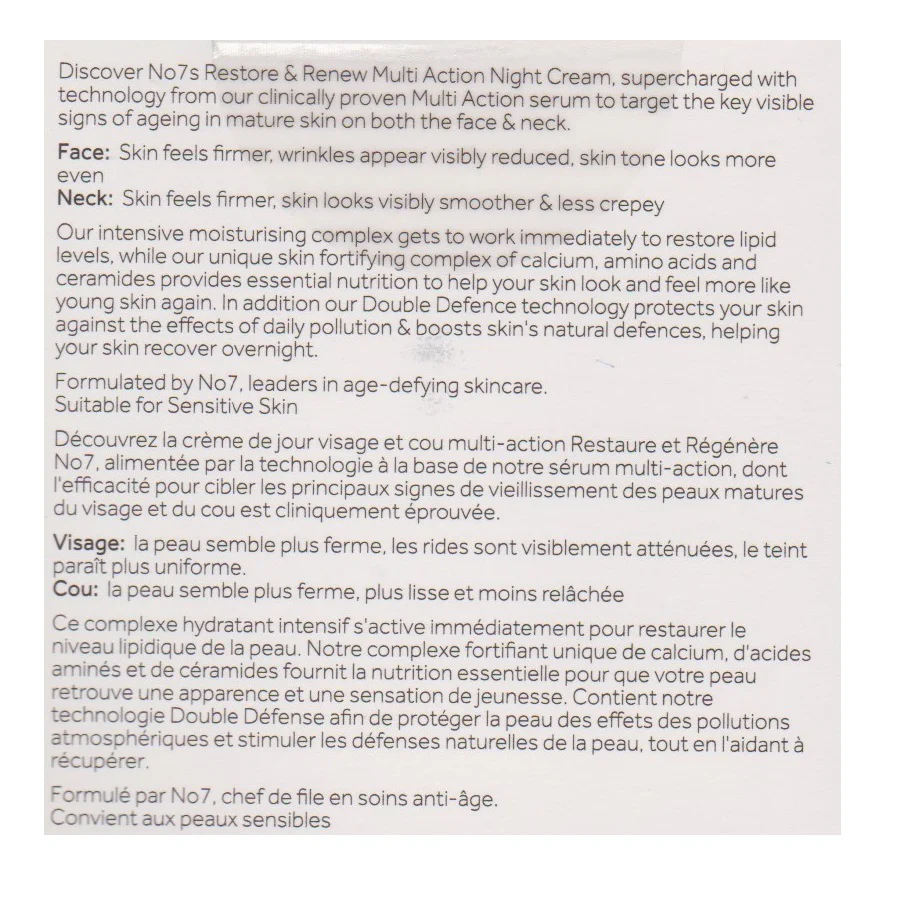 Boots No. 7 50mL Restore & Renew Multi Action Night Cream - Image 3