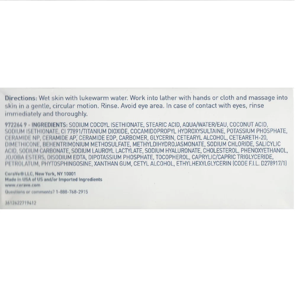 CeraVe 128g SA Cleanser Bar Soap for Rough and Bumpy Skin - Image 3