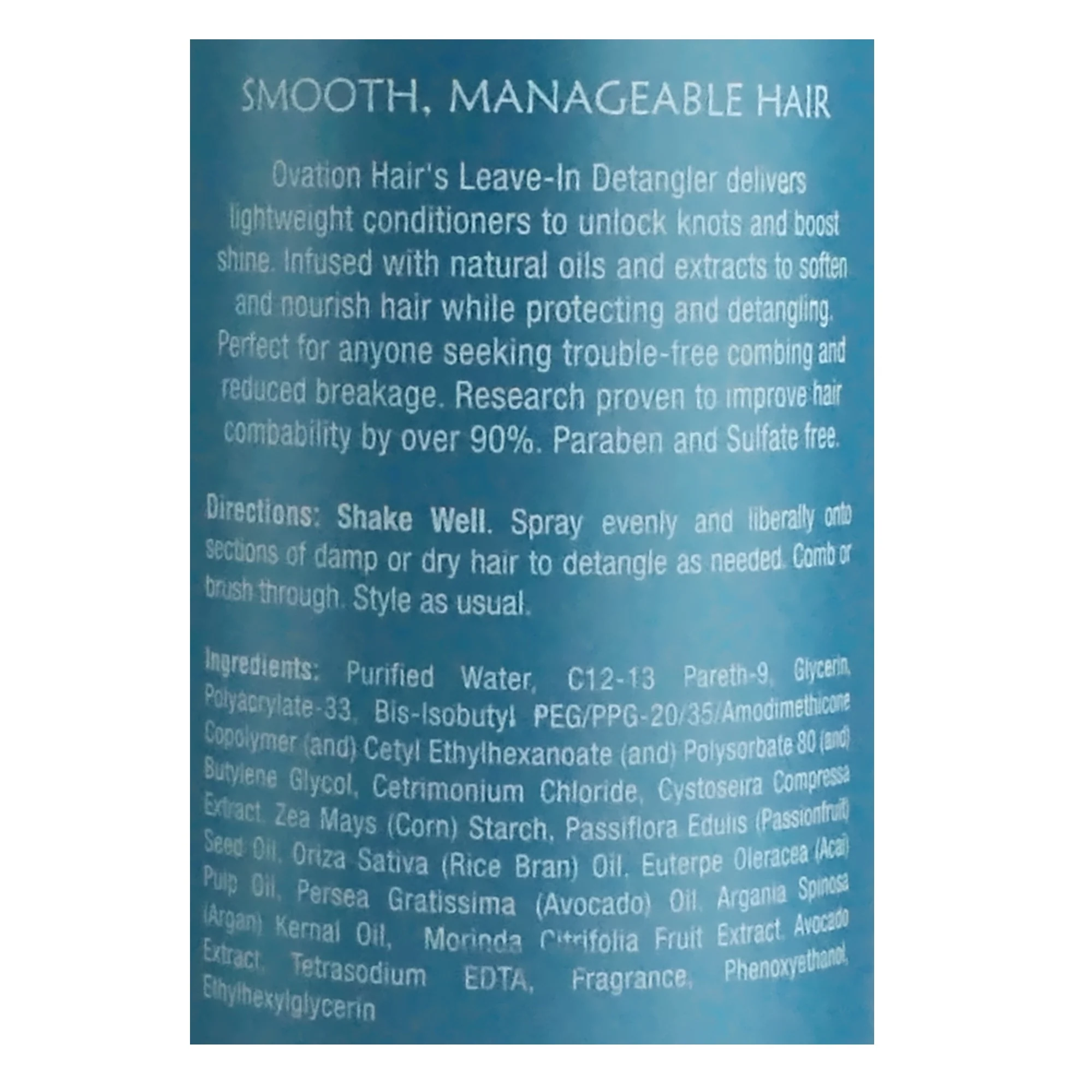 Ovation Hair 177mL Lightweight Leave-In Detangler Conditioning Spray with Comb - Image 4